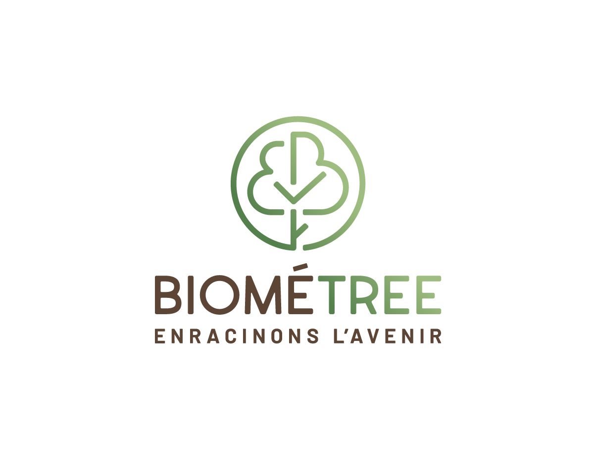 Identité visuelle Biométree, financement de projets forestiers à Sainte-Eulalie-en-Born, Landes