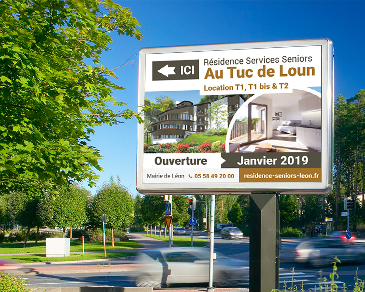 Panneau d'affichage résidence Au Tuc de Loun à Léon, Landes