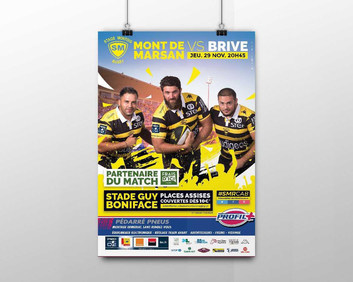 Affiche de match du Stade Montois Rugby, Mont-de-Marsan, Landes
